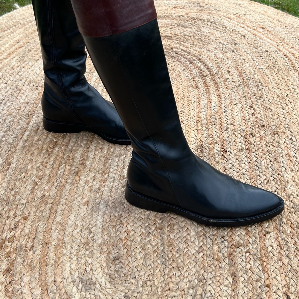 Elegant Black and Brown Women's Ann Demeulemeester riding  Boots - Picture 7 of 9